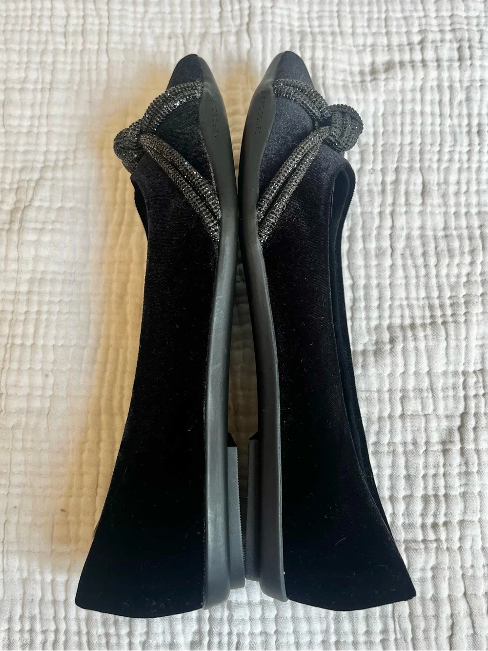 Aerosoles NWOT Women's Black Pointed Toe Damir Rhinestone Comfort Ballet Flat 8W